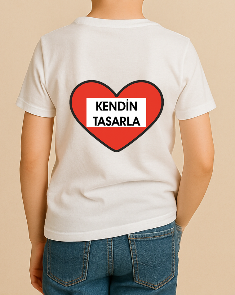 Kendin Tasarla Tişört Erkek Çocuk-Kalp