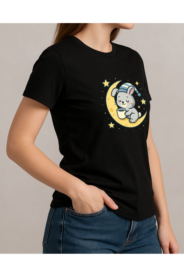 Tişört Unisex (Aydede Tavşan) Siyah - L