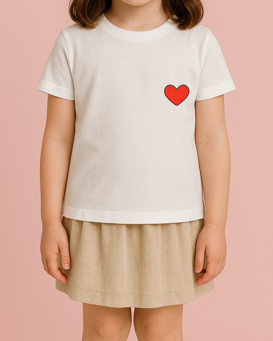 Kendin Tasarla Tişört Kız Çocuk-Kalp