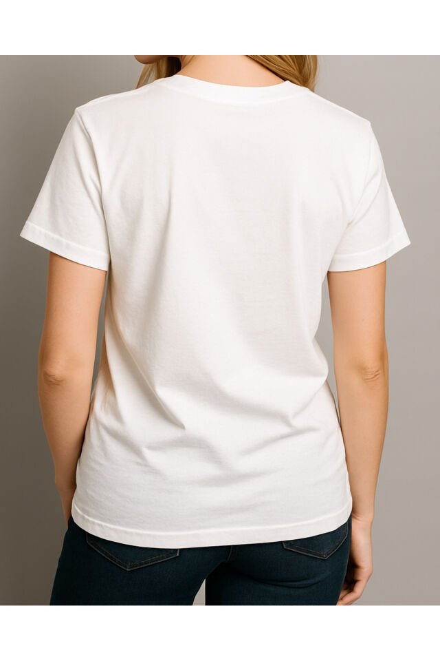 Tişört Unisex (Take It Easy) Kadin Beyaz - XL