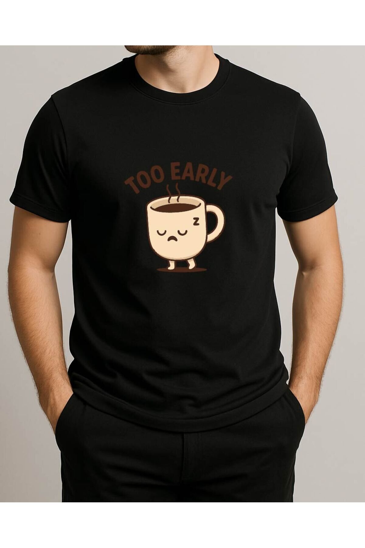 Tişört Unisex (Too Early) Erkek Si̇yah - S