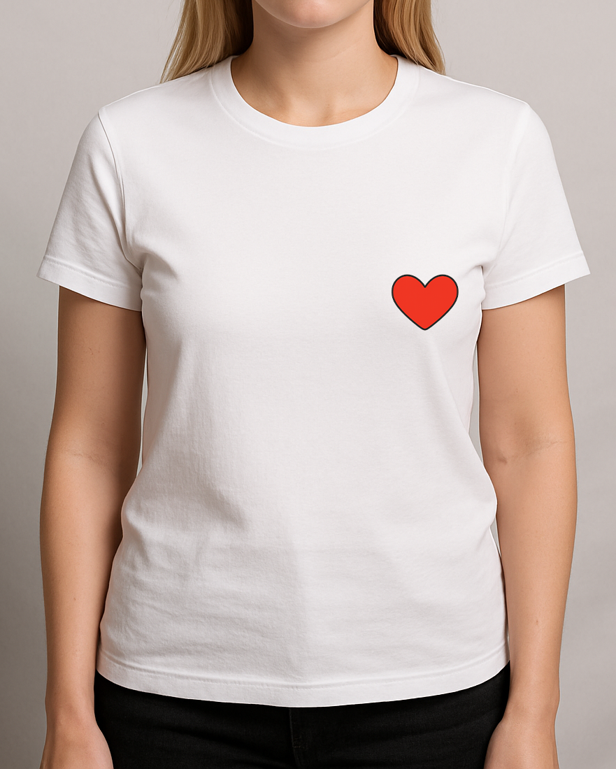 Kendin Tasarla Tişört Kadın-Kalp