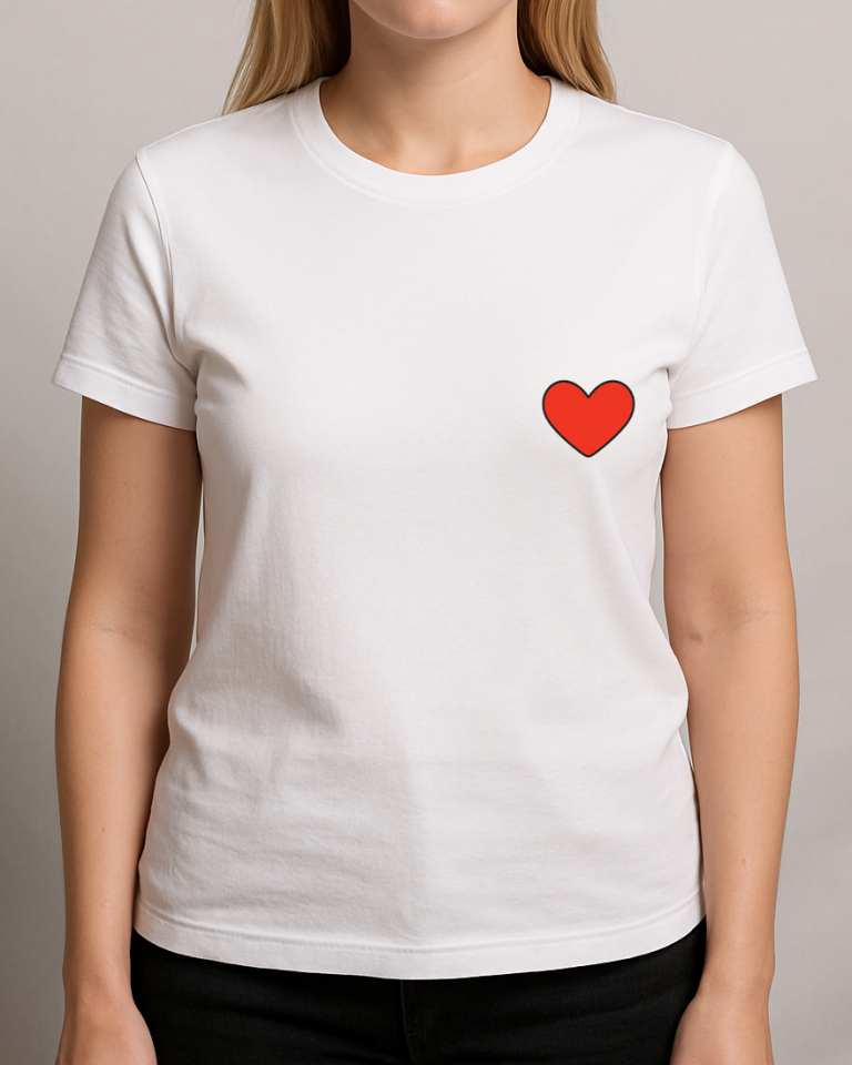 Kendin Tasarla Tişört Kadın-Kalp