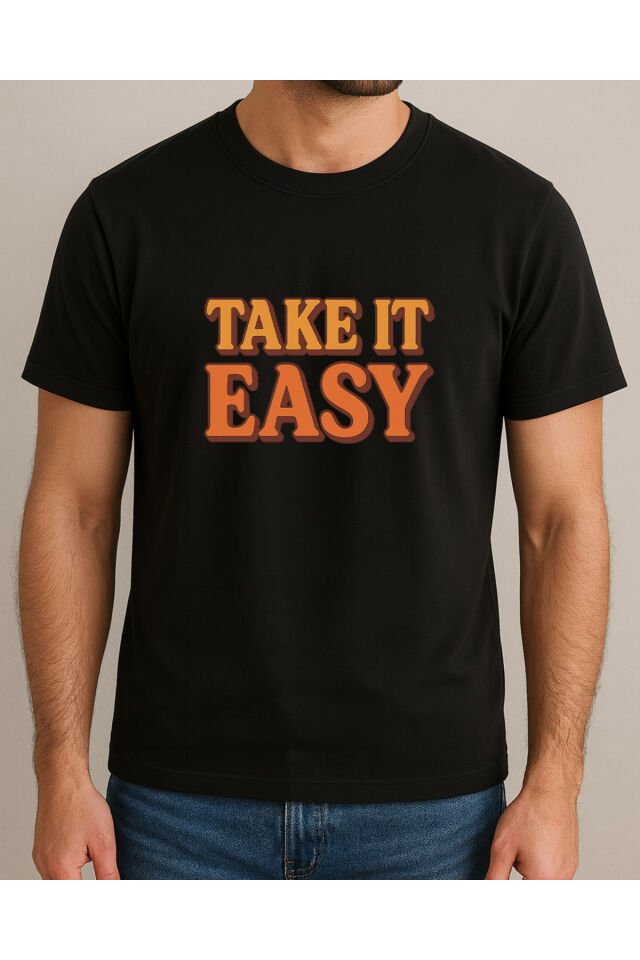 Tişört Unisex (Take It Easy) Kadin Si̇yah - 2XL