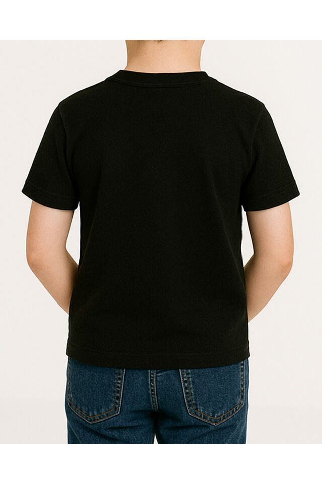 Tişört Unisex Çocuk (Aydede Tavşan) Erkek Si̇yah - 10-11 Yaş