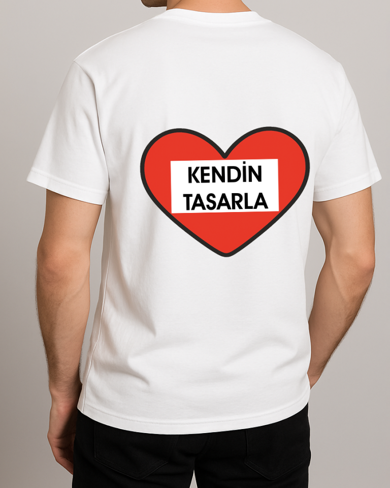 Kendin Tasarla Tişört Erkek-Kalp