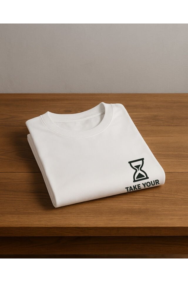 Tişört Unisex (Take Your Time) Kadin Beyaz - M