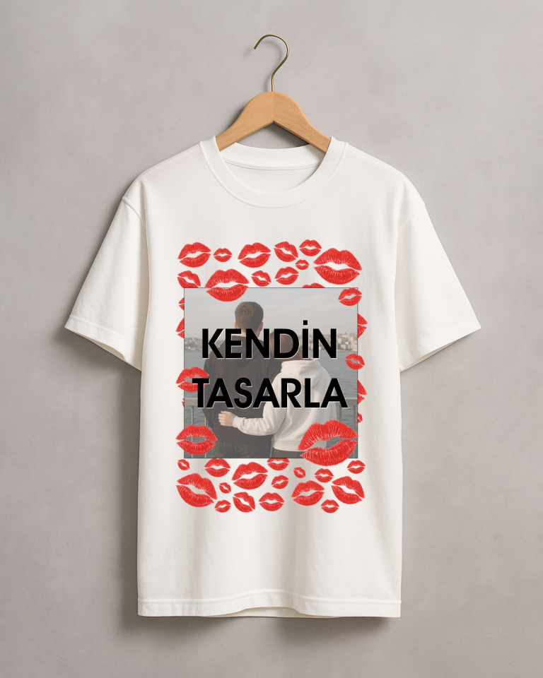 Kendin Tasarla Tişört Erkek-Öpücük