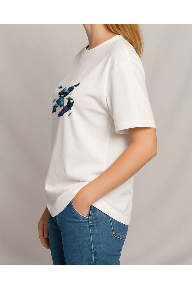 Tişört Unisex (Ufolar) Kadin Beyaz - 4-5 Yaş