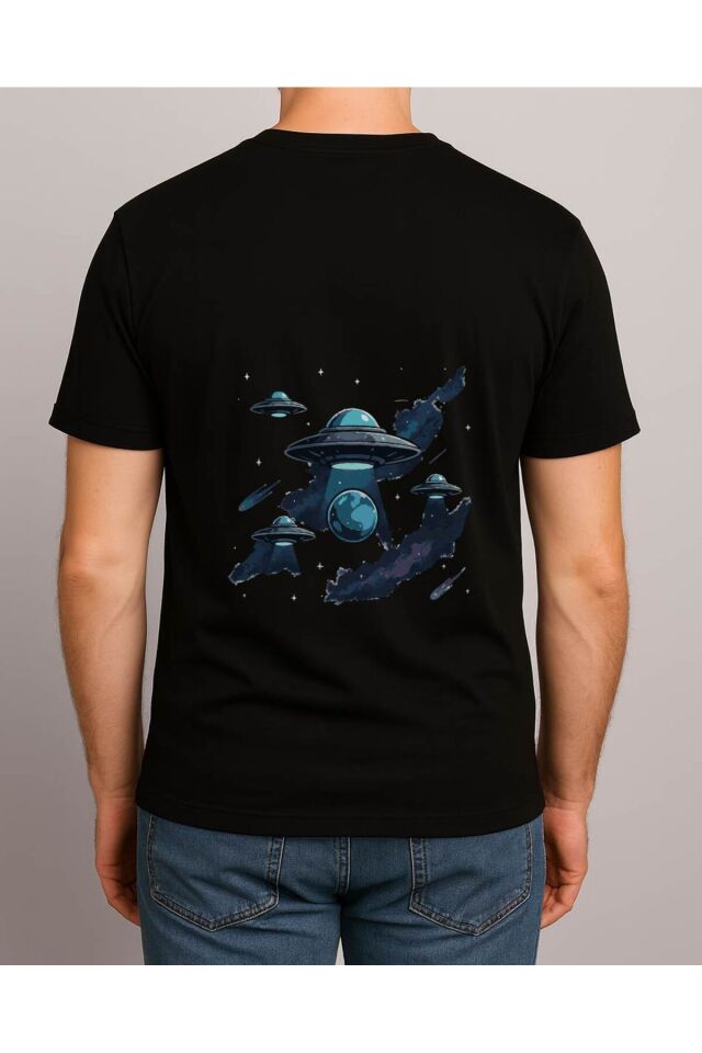 Tişört Unisex (Ufolar) Erkek Si̇yah - 2XL
