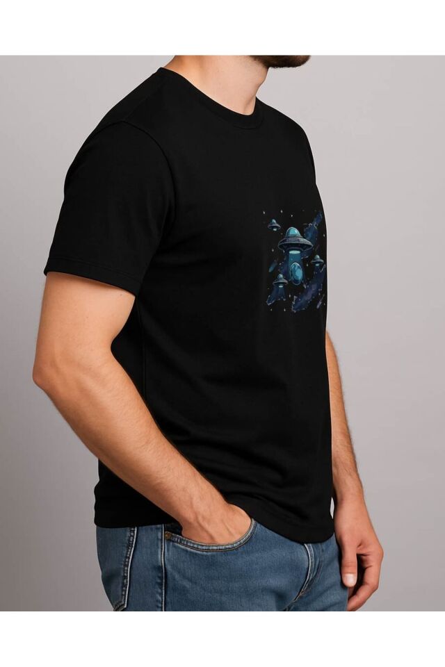 Tişört Unisex (Ufolar) Erkek Si̇yah - M