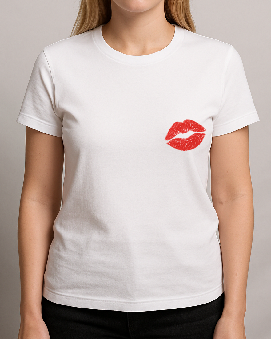 Kendin Tasarla Tişört Kadın-Öpücük