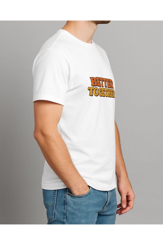 Tişört Unisex (Better Together) Erkek Beyaz - L