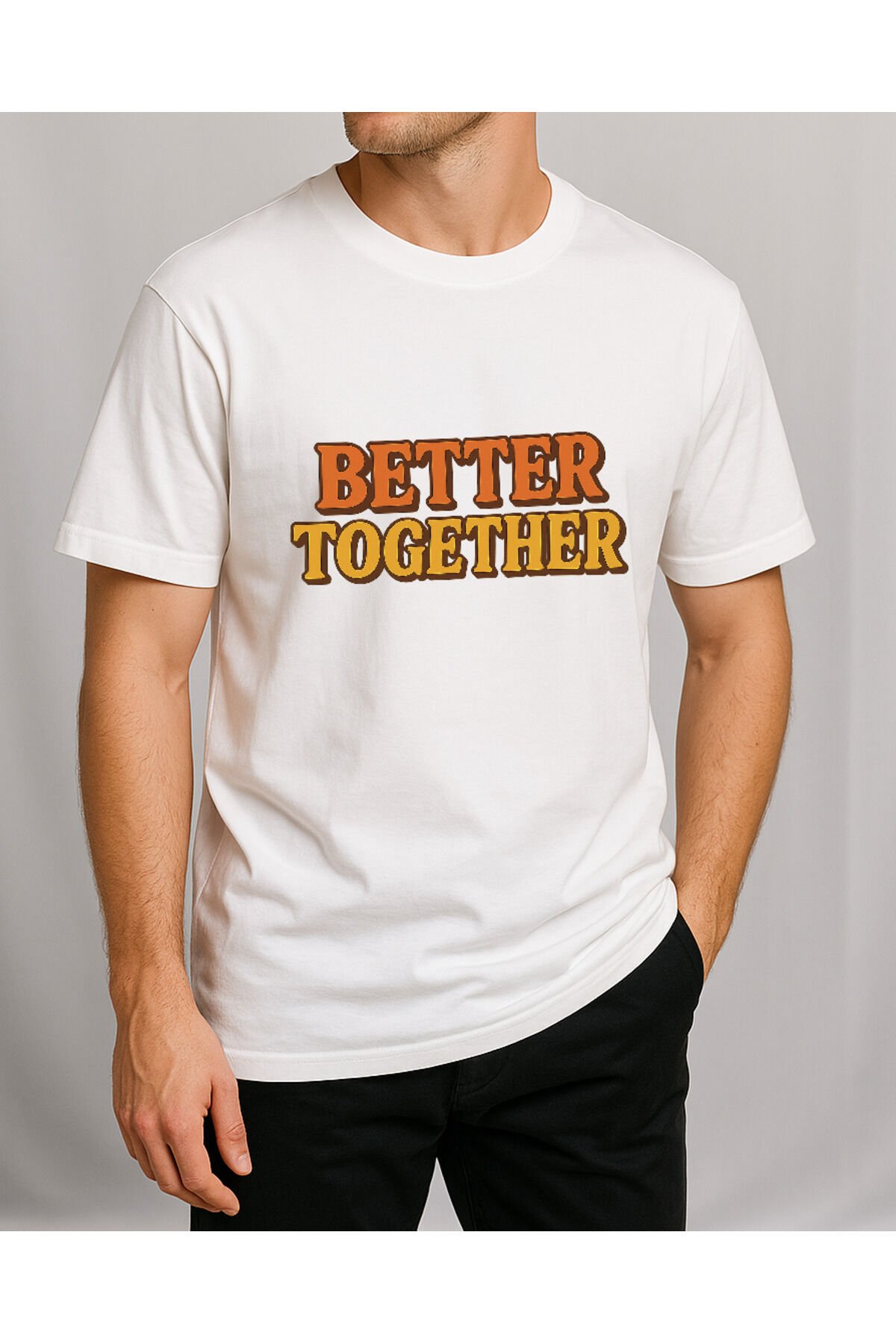 Tişört Unisex (Better Together) Erkek Beyaz - S