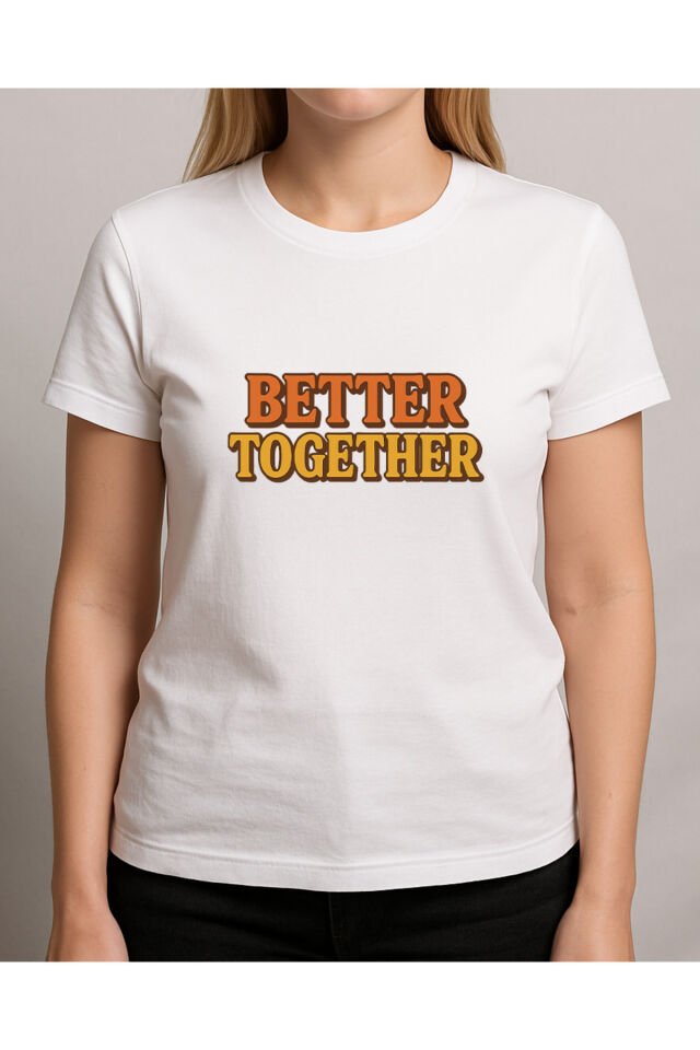 Tişört Unisex (Better Together) Kadin Beyaz - XL