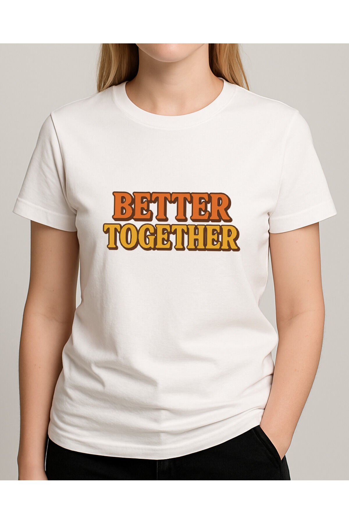 Tişört Unisex (Better Together) Kadin Beyaz - XL