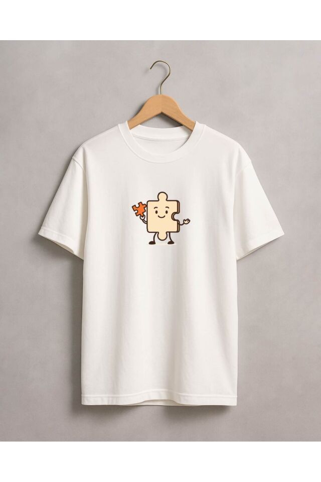 Tişört Unisex (Yapboz) Kiz Beyaz - 2XL