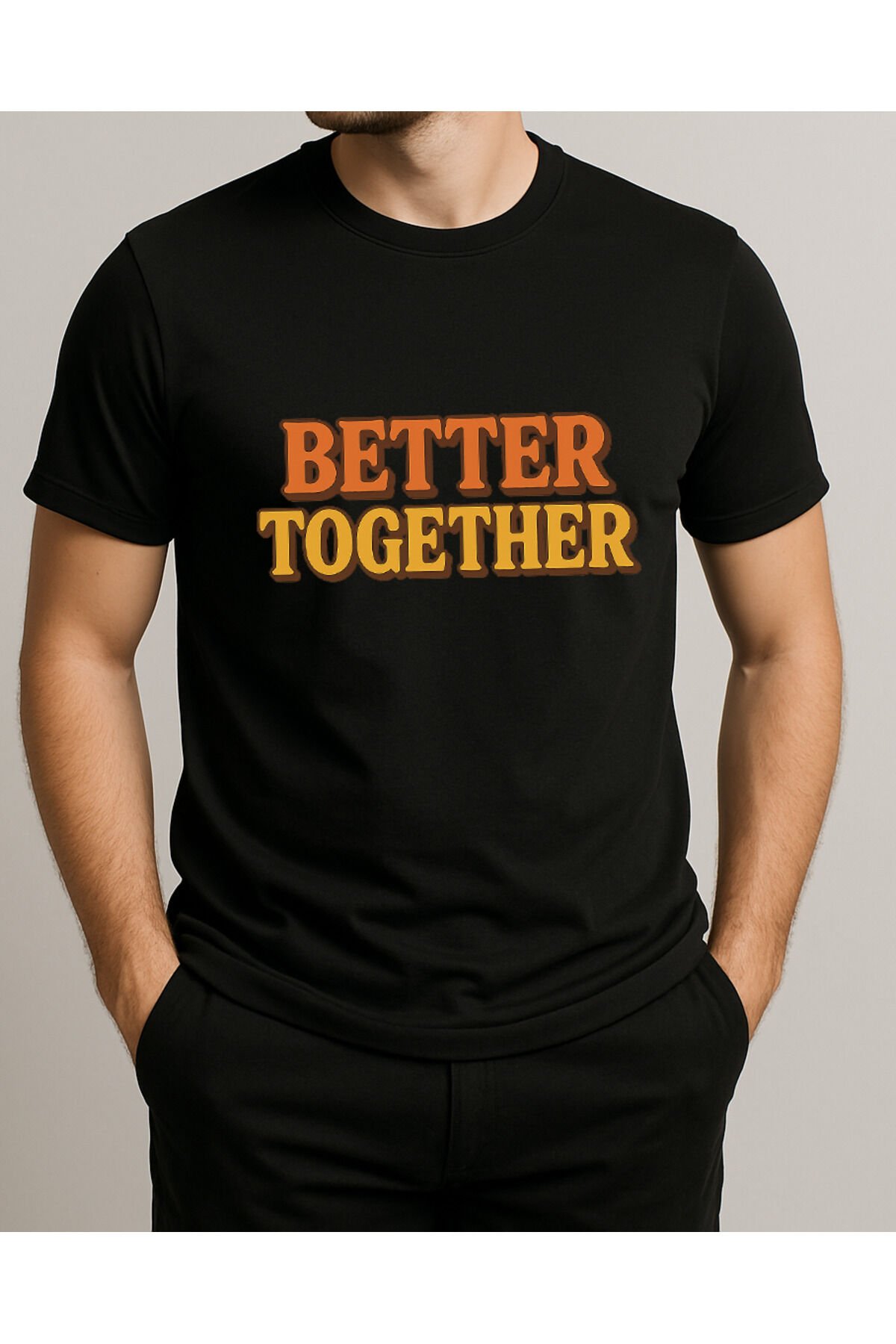 Tişört Unisex (Better Together) Erkek Si̇yah - L