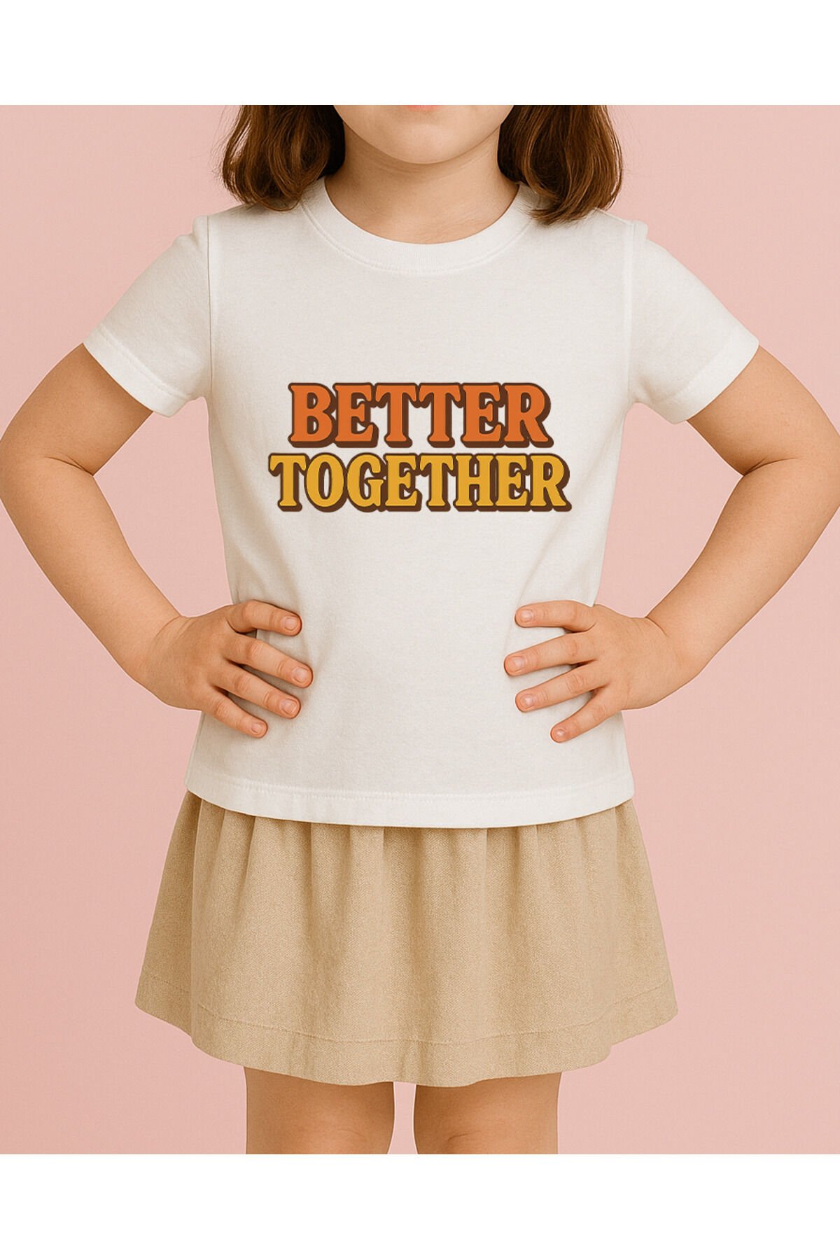 Tişört Unisex Çocuk (Better Together) Kiz Beyaz - 4-5 Yaş