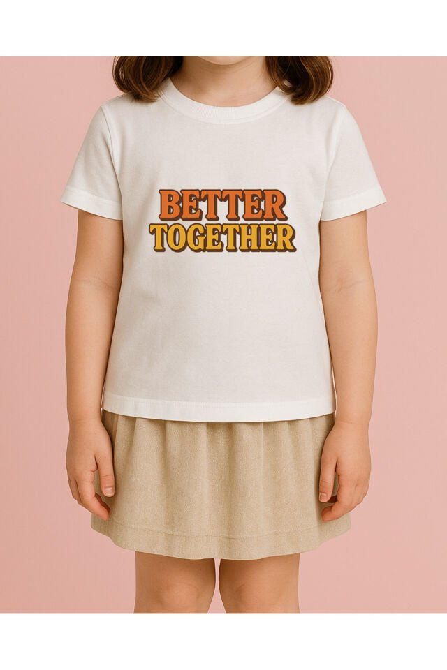 Tişört Unisex Çocuk (Better Together) Kiz Beyaz - 10-11 Yaş