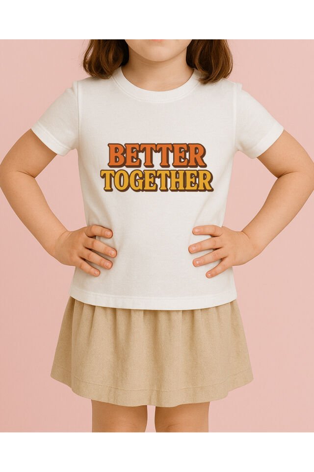 Tişört Unisex Çocuk (Better Together) Kiz Beyaz - 10-11 Yaş