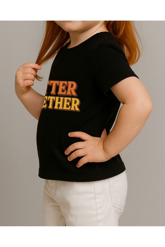 Tişört Unisex Çocuk (Better Together) Kiz Si̇yah - 10-11 Yaş