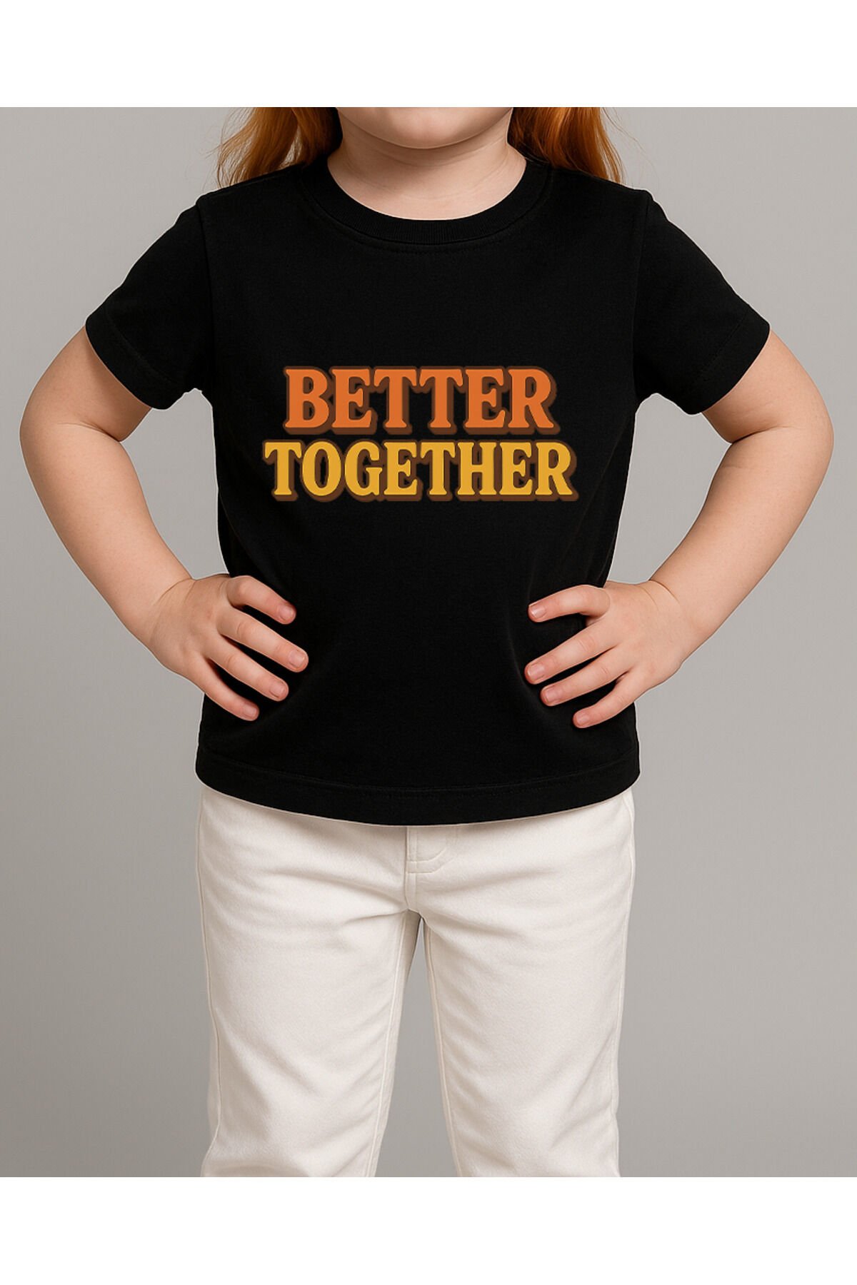 Tişört Unisex Çocuk (Better Together) Kiz Si̇yah - 10-11 Yaş