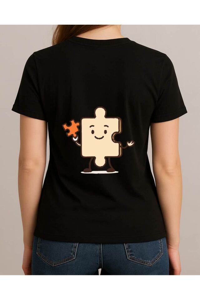 Tişört Unisex (Yapboz) Kiz Si̇yah - M