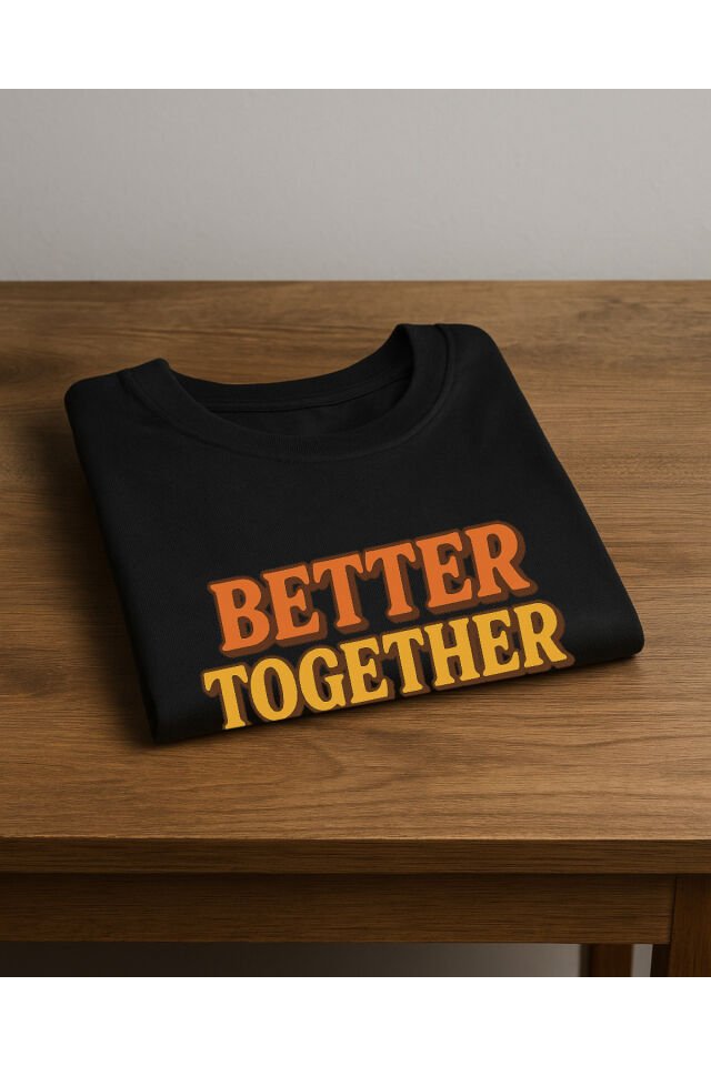 Tişört Unisex Çocuk (Better Together) Erkek Si̇yah - 2XL