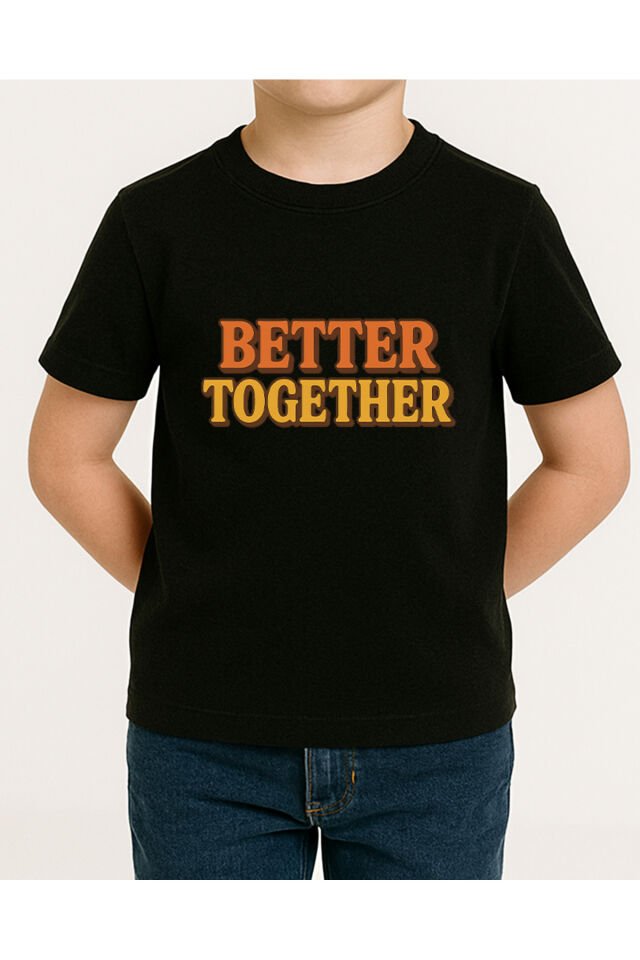 Tişört Unisex Çocuk (Better Together) Erkek Si̇yah - 2XL