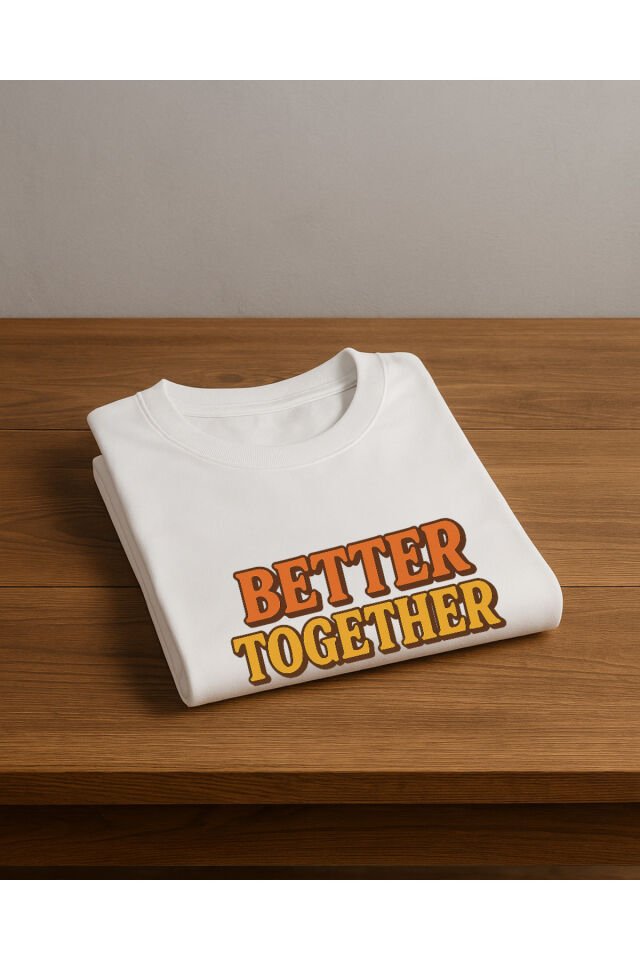 Tişört Unisex Çocuk (Better Together) Erkek Beyaz - 4-5 Yaş