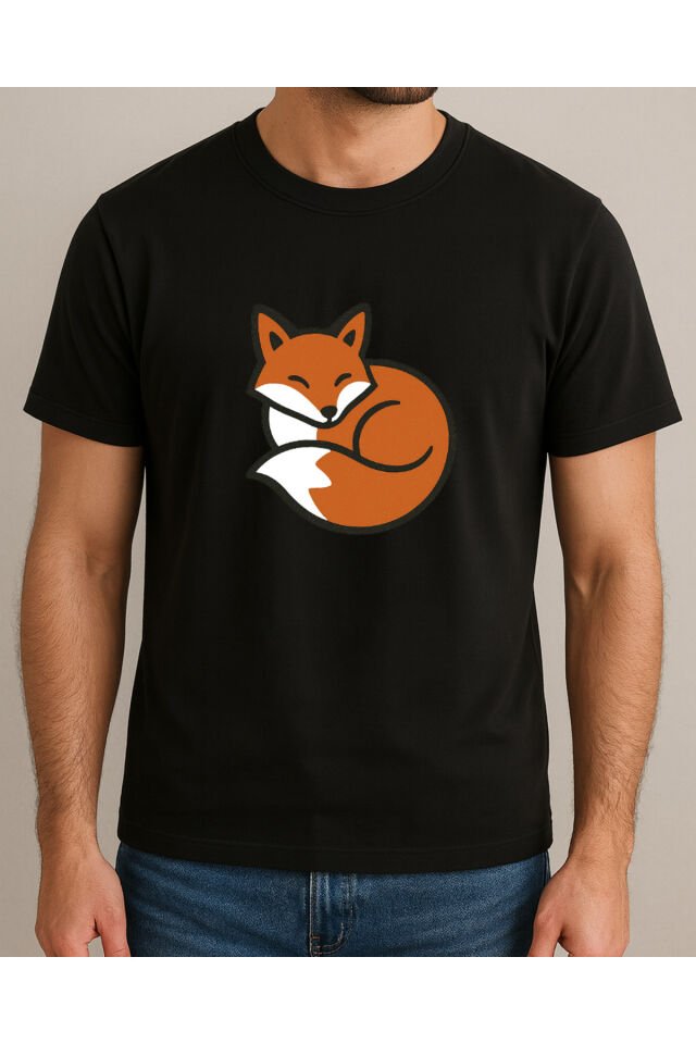 Tişört Unisex (Tilki) Erkek Si̇yah - M