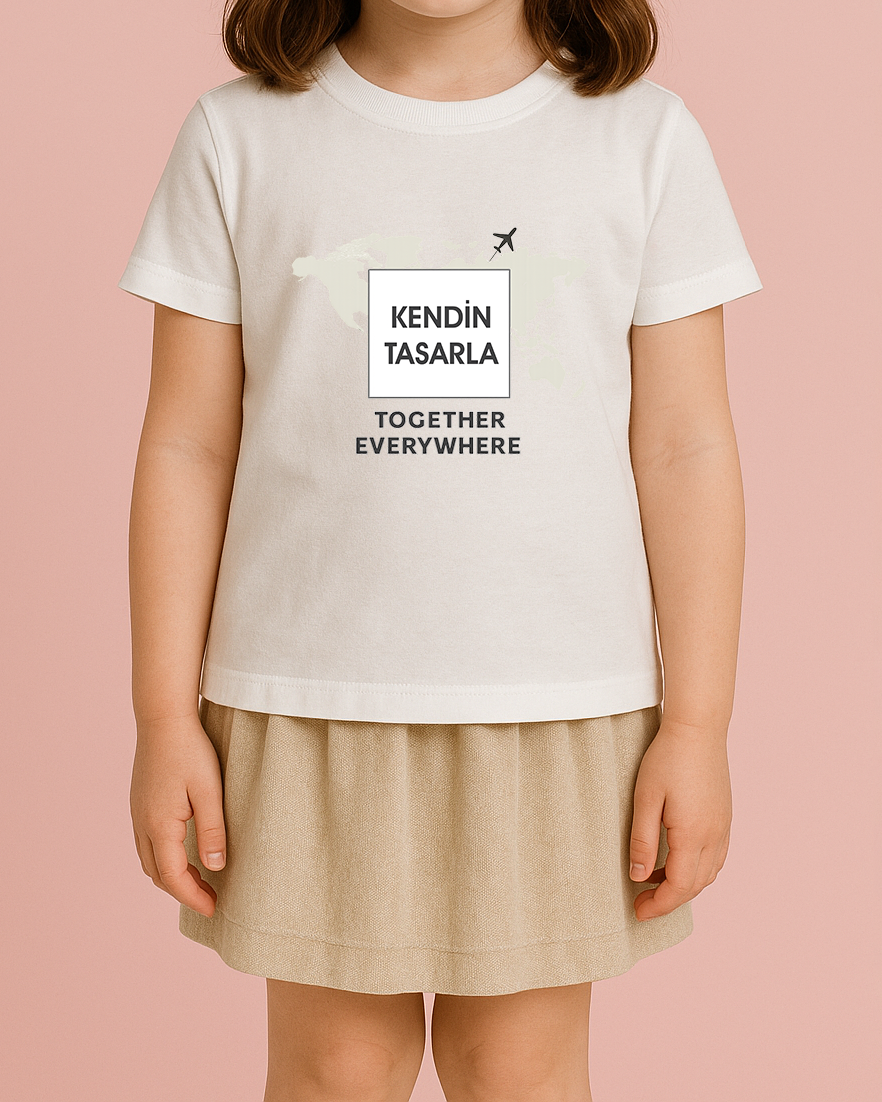 Kendin Tasarla Tişört Kız Çocuk-Dünya