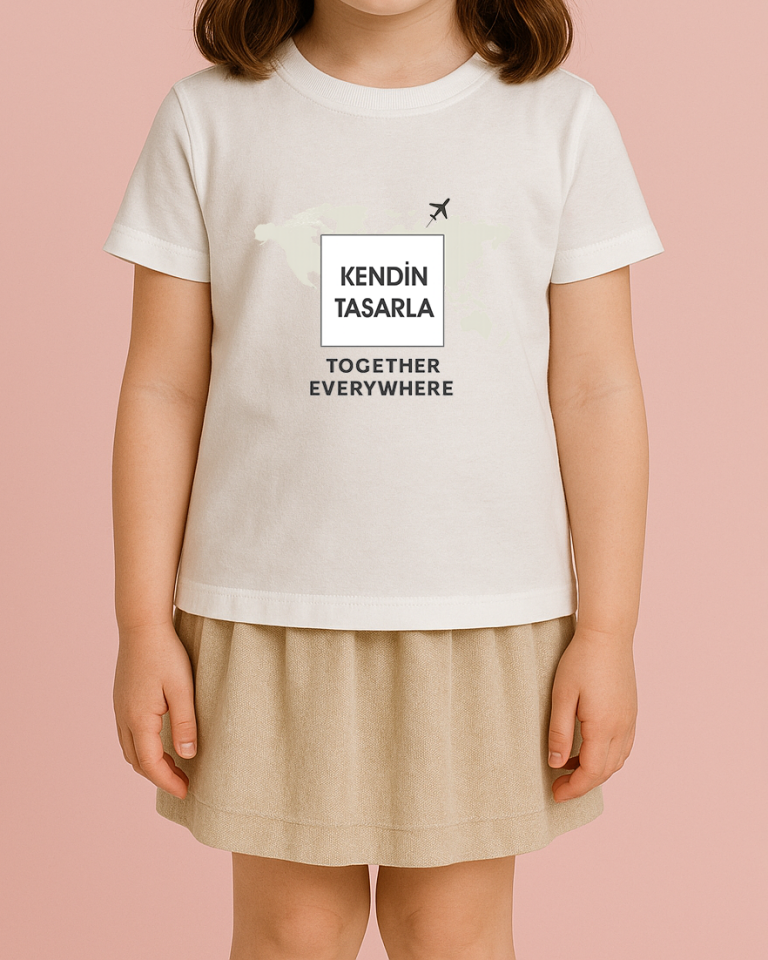 Kendin Tasarla Tişört Kız Çocuk-Dünya