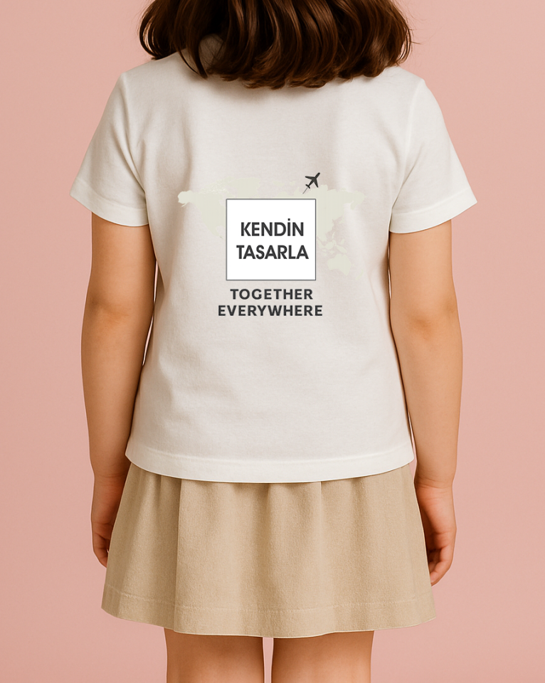 Kendin Tasarla Tişört Kız Çocuk-Dünya