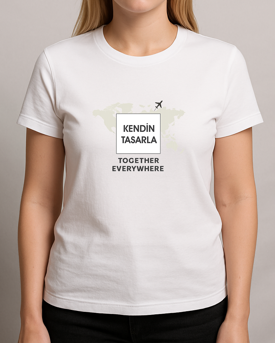 Kendin Tasarla Tişört Kadın-Dünya