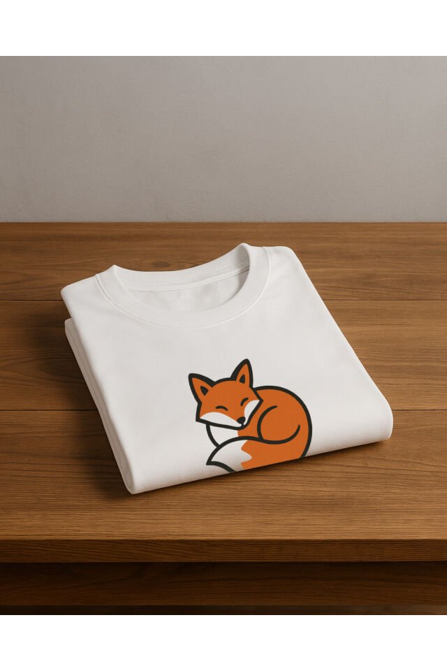 Tişört Unisex (Tilki) Kadin Beyaz - 2XL