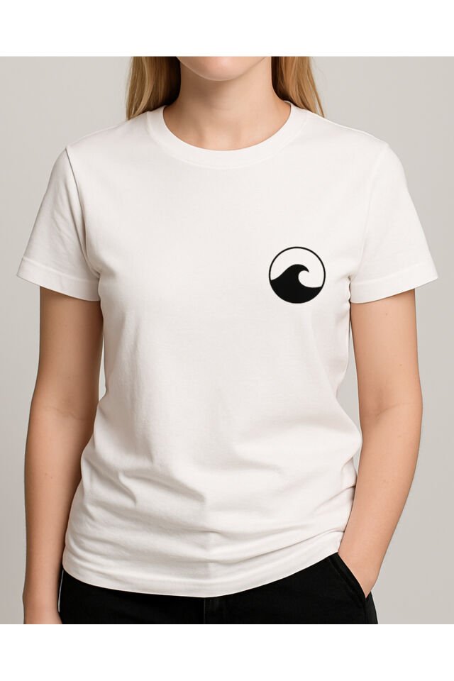 Tişört Unisex (Dalga) Kadin Beyaz - 2XL