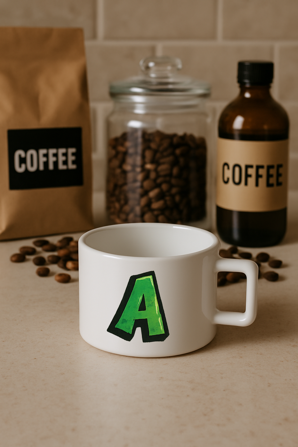 Harf Baskılı Kahve Kupası