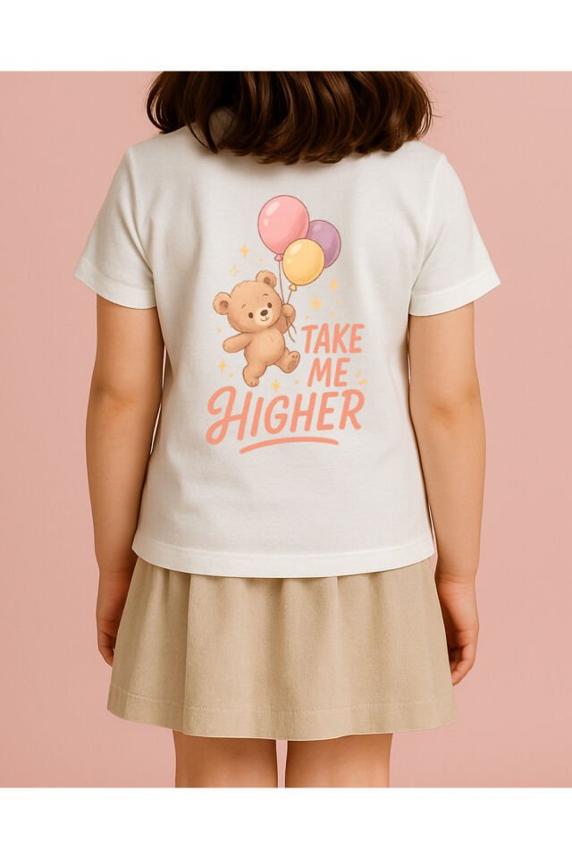 Tişört Unisex Çocuk (Ayıcık Balon) Kiz Beyaz - 10-11 Yaş