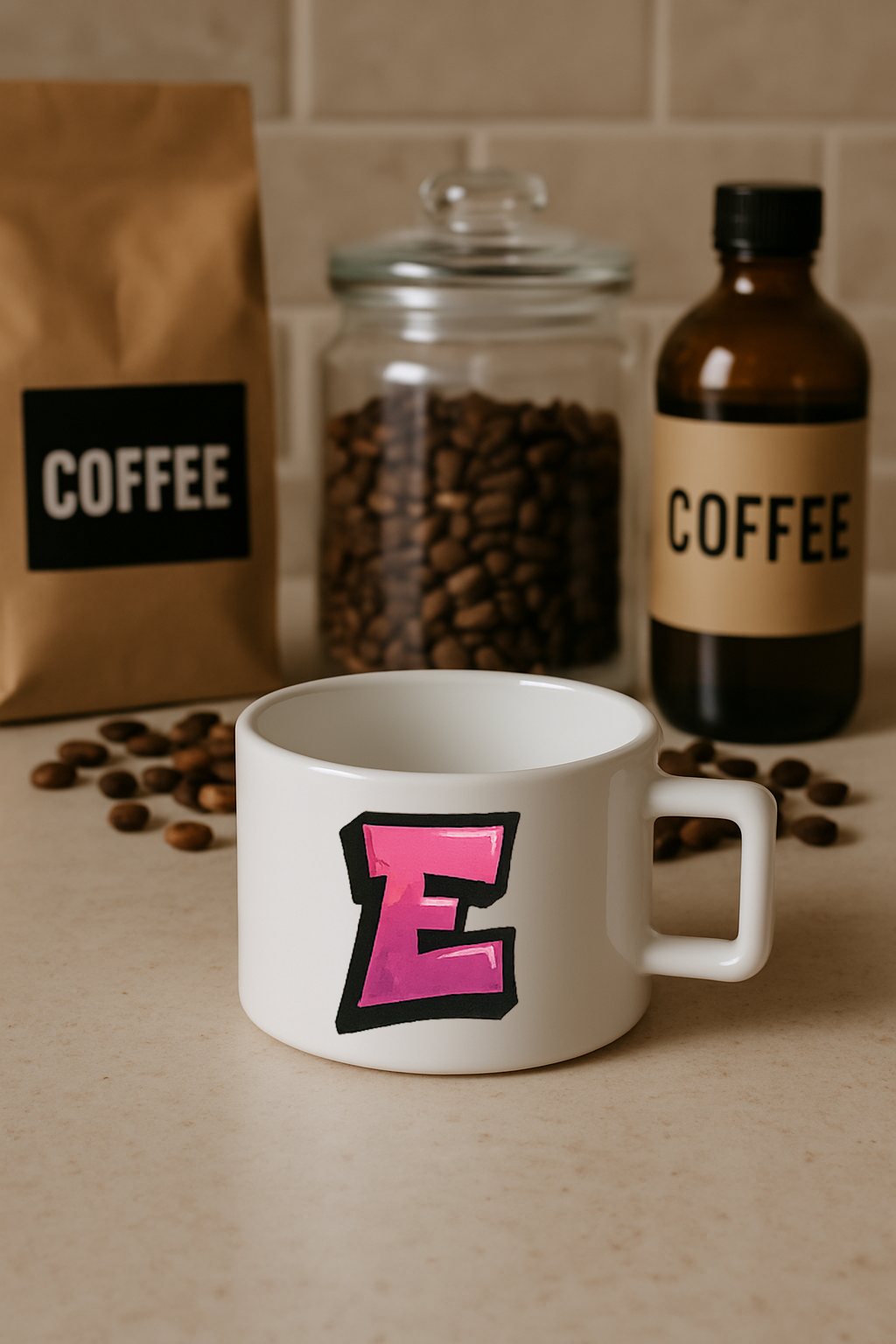 Harf Baskılı Kahve Kupası