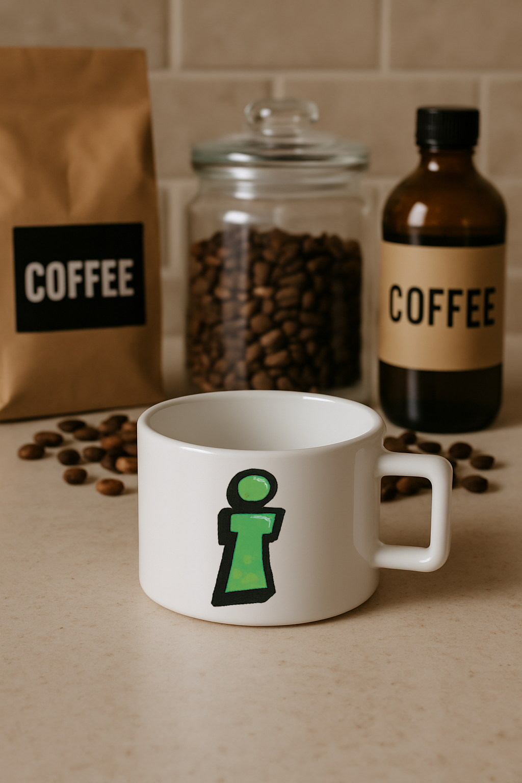 Harf Baskılı Kahve Kupası