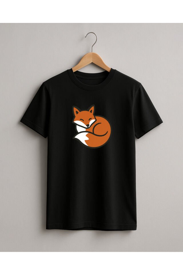 Tişört Unisex Çocuk (Tilki) Erkek Si̇yah - S