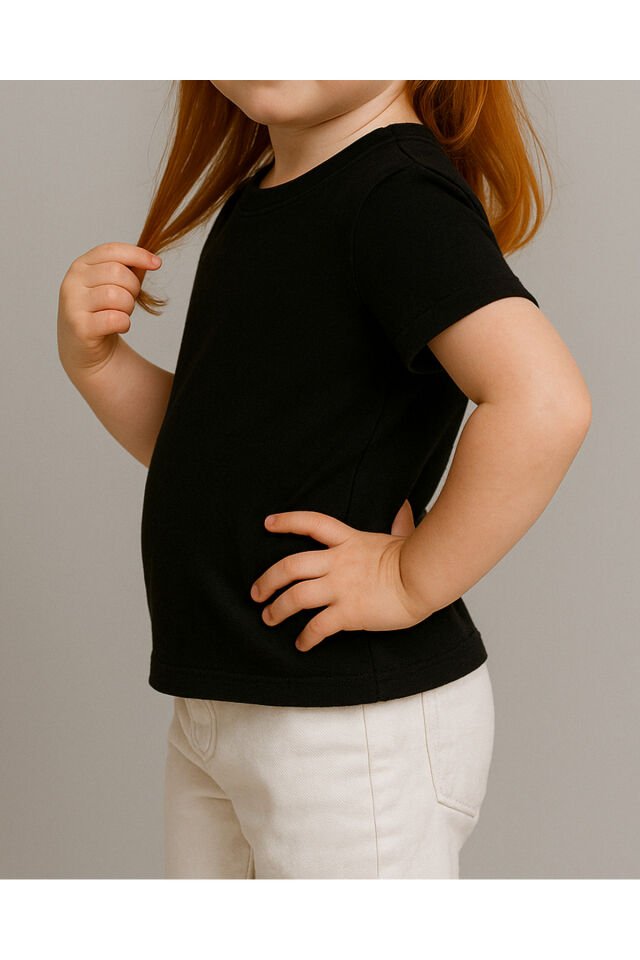 Tişört Unisex Çocuk (Tilki Coffee) Kadin Si̇yah - 10-11 Yaş