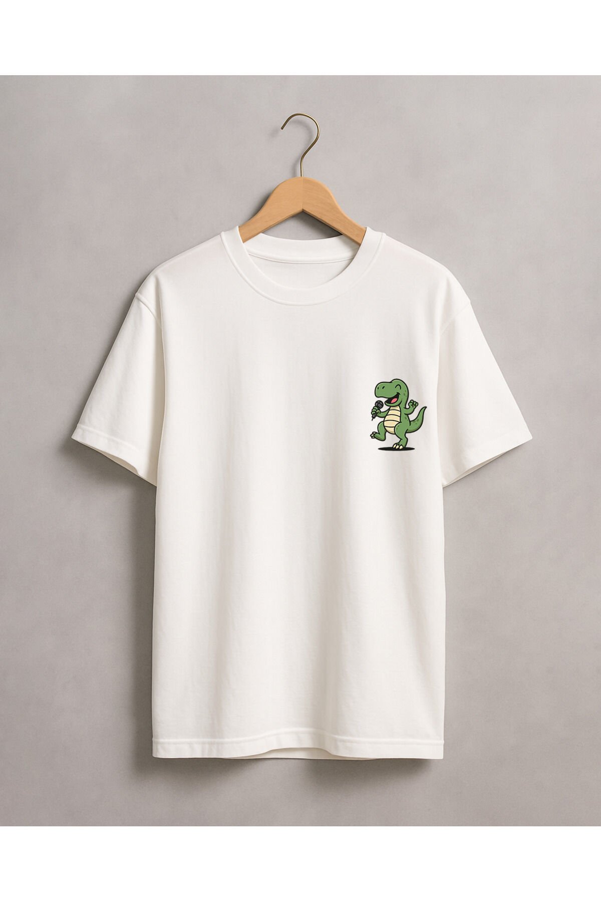 Tişört Unisex Çocuk (Dinazor) Erkek Beyaz - 4-5 Yaş