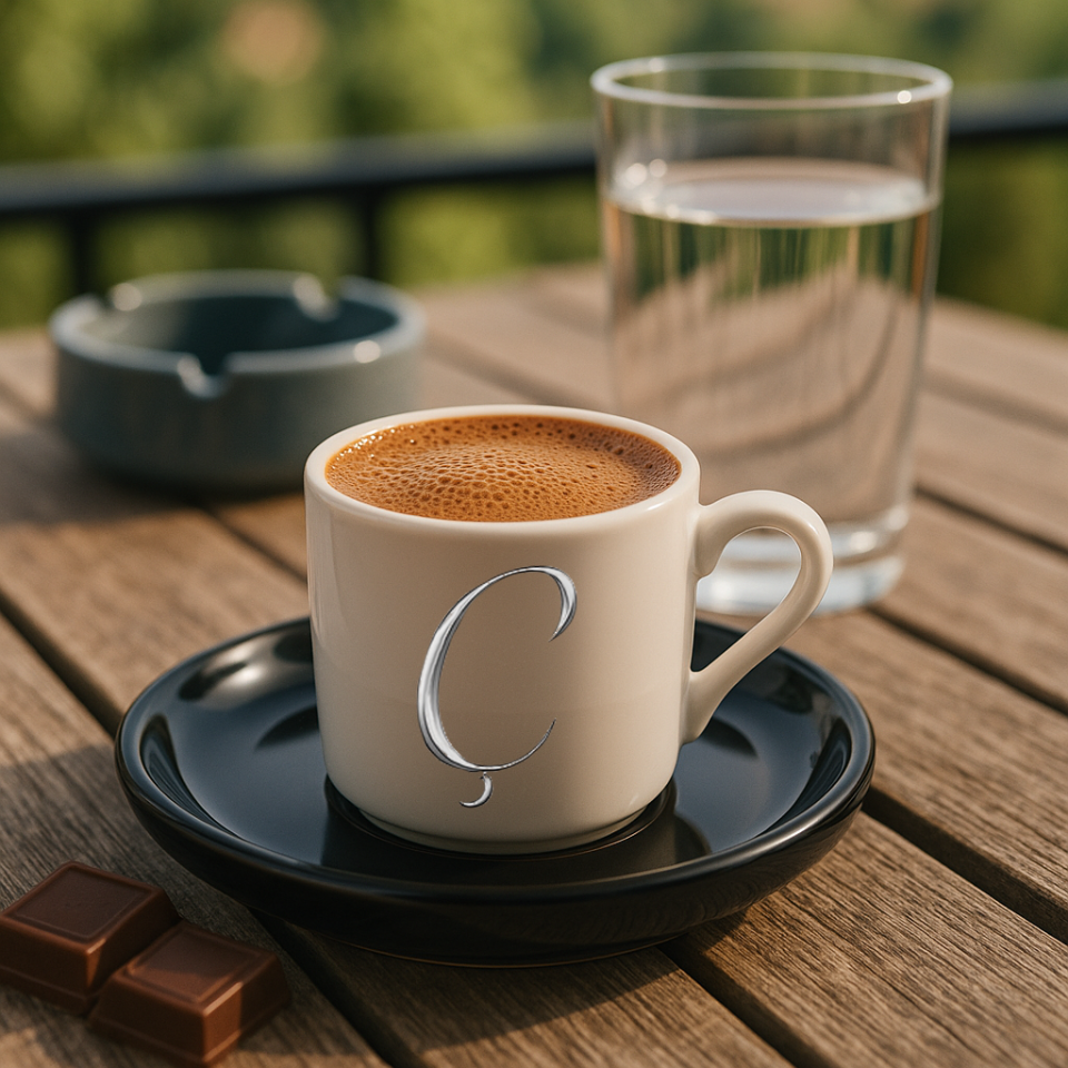 Baş Harf Baskılı Türk Kahvesi Fincanı