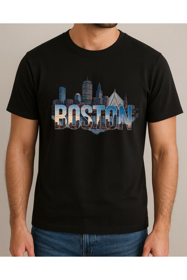 Tişört Unisex (Boston) Erkek Si̇yah - 4-5 Yaş