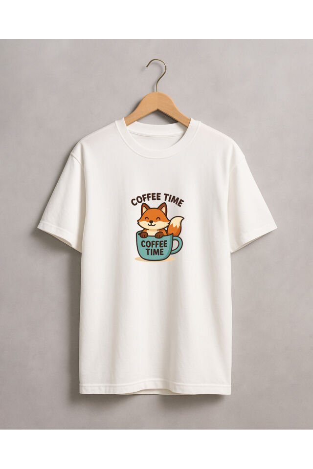 Tişört Unisex Çocuk (Tilki Coffee) Erkek Beyaz - M
