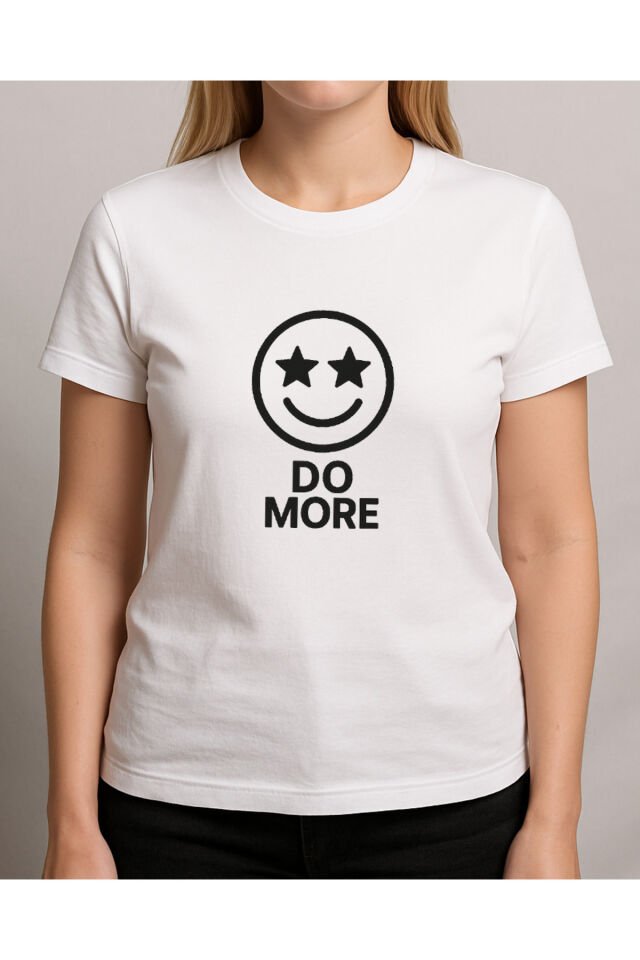 Tişört Unisex (Do More) Kadin Beyaz - 2XL