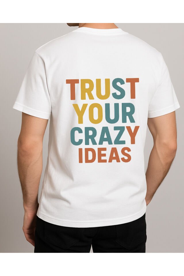 Tişört Unisex (Trust Your) Erkek Beyaz - M